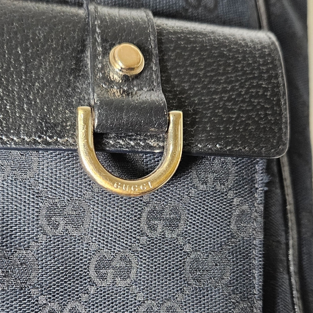 Vtg Gucci Abbey D ring GG monogram canvas tote Career Classic Travel No Bundles - Picture 4 of 14
